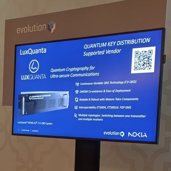 LuxQuanta at Nokia's #SReXperts23 customer event with evolutionQ's 