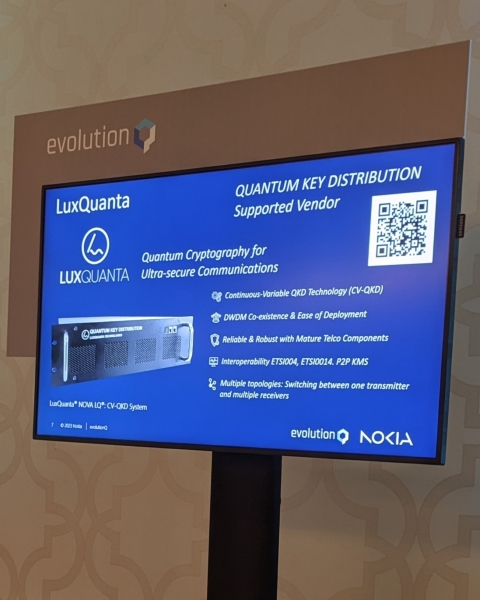 LuxQuanta at Nokia's #SReXperts23 customer event with evolutionQ's 